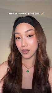 brown smokey liner + grey lip combo 🩶🤎🤌🏻, ., ., #makeup #makeupartist  #smokeyeyeliner #smokeyliner #greylipstick #lipstick