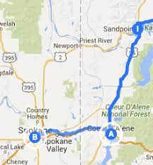 Here's the quick answer if you make this quick drive without any stops. Trip Log Day 105 Coeur D Alene Id To Spokane Wa The Awkward Pose