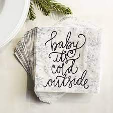 baby its cold outside paper cocktail napkins pier 1 imports january baby shower baby shower winter baby cold
