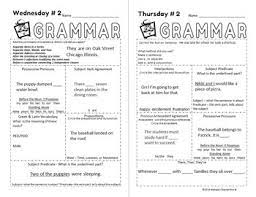 Compound subjects, compound predicates, and compound sentences there are a lot of compounds in this sentence diagram worksheet! 5 Minute Grammar Daily Grammar Worksheets 6th Grade Practice And Assessment