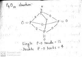 What is the number of sigma bond in p4o10? Draw The Structure Of P4o10 And Identify The Number Of Single And Double P O Bonds
