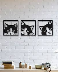 Kedi Metal Tablo Cat Tablolar Dekor Ahsap Isleme