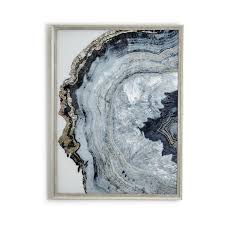 These slices are suspended from a brass hoop or stained wood mount and finished with a mini garland and leather hanger. Gray Black White Agate Wall Art