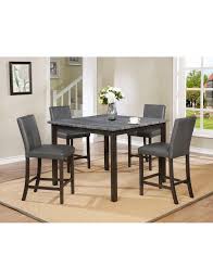 Cantoni has a wide range of modern contemporary dining room furniture designs to choose from, you can either pick the high gloss italian dining room design or go for the soft look of rift cut oak with modern asian design flair. Pompei Grey Counter Height Dining Room Set 5 Piece Luxx Furniture Houston Texas