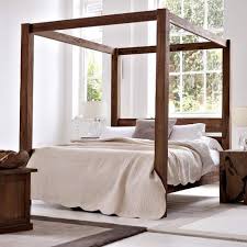 The bed is available in queen size and with a black finish with a grey cover. Bl Wood Furniture Sheesham Wood Canopy Queen Size Poster Bed For Home Bed For Bedroom Stylish Walnut Finish Amazon In Furniture