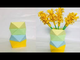 How To Make A Flower Vase Paper Craft Origami Skngroup In 2020 Diy Vase Paper Crafts Origami Paper Crafts