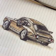 Instagram Photo By Pablo May 25 2016 At 11 43am Utc Car Drawings Porsche Coffee Art