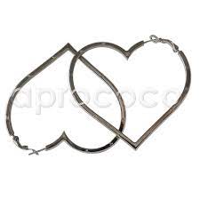 Aprococo Impressive Large Chanel Heart Hoops Hoop Earrings With Cc Engravings