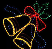 Outdoor 2D Rope Light Bell Motif Light up Silhouettes for Christmas Yard  Lawn Displays