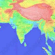 Topographic Map Of Indian Subcontinent India Topographic Map, Elevation, Relief