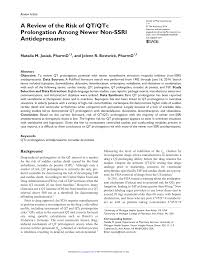 pdf risk of qt qtc prolongation among newer non ssri