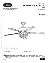 Harbor breeze ceiling fan manuals installation instructions easy steps hampton bay fans lighting wiring questions doityourself com community forums bayou creek manual hq aero pdf troubleshooting guide cleancrispair parts all star services and repair llc. Buy Harbor Breeze 4009452merrimackceilingfanom 40094 52 Merrimack Ceiling Fan