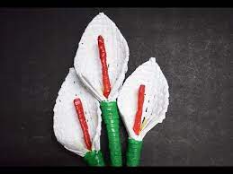 Newspaper Craft Best Out Of Waste How To Make Anthurium Flower Using Old Newspapers Diy Youtub Anthurium Flower Paper Crafts Origami Newspaper Crafts