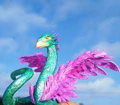 Winged Snake Dragon Figurine Statuette Fantasy Snake Polymer Etsy Dragon Figurines Snake Dragon Painting