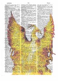 Flying creatures | encyclopedia harry potter op guide. Art N Wordz Phoenix Bird Harry Potter 3 Piece Triplicate Original Dict Whinycat