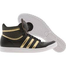 Womens Black And Gold Adidas High Tops Adidas Womens Top Ten High Sleek Bow Zip Black Metallic Gold White Shoes And Other Apparel Accessories And Trends Browse And Shop 5 Relat Shoes Adidas Women