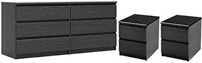 My dh bought our current matching dresser and nightstand over a decade ago and we haven't pulled the trigger on purchasing something new. Amazon Com Home Square 3 Piece Bedroom Set With 6 Drawer Double Dresser And Two 2 Drawer Nightstands In Black Woodgrain Furniture Decor