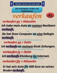 Duits Deutsch Kasus Naamval Praposition Verkaufen Verkopen Voorzetsels Deutsch Lernen Lernen Deutsch