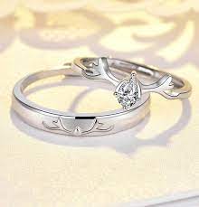 Deer Antler Couples Matching Couple Ring Set Promise Rings For Couples Wedding Ring Set His And Her Couples Gift Boyfriend Deer Ring In 2021 Matching Couple Rings Promise Rings For Guys Promise Rings For Couples