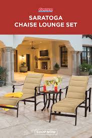 Saratoga 3 Piece Padded Sling Chaise Lounge Set Chaise Lounge Sling Chaise Outdoor Living Patio