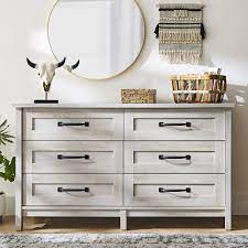Better Homes Gardens Modern Farmhouse 6 Drawer Dresser Rustic White Finish Walmart Com Rustic Bedroom Decor Dresser Decor Modern Farmhouse Decor