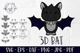 Download 3d Bat Layered Halloween Svg Halloween Papercut File Dxf 848588 Paper Cutting Design Bundles