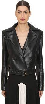 Double Breasted Leather Biker Jacket Casual Street Style Leather Biker Jacket Jackets