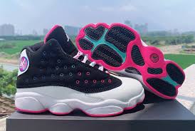 Pink Black And White Jordan 13s 2020 New Air Jordan 13 Gs Black Hyper Pink White For Sale In 2020 Air Jordans Mens Nike Shoes Jordan 13