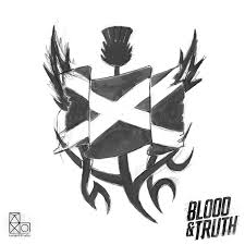 Black three thistle flowers tattoo design. Toby Hynes Blood Truth Character Details