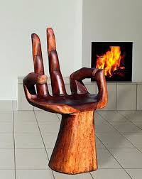 Wooden Buddha Hand Chair Hand Chair Quirky Home Decor Chair