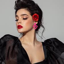 TUISER 2 Pairs Hot Pink Heart Earrings For Women Red Baublebar Earrings  Acrylic Candy-colored Earrings Lightweight Double Love Heart Drop Earrings  B: Buy Online at Best Price in UAE