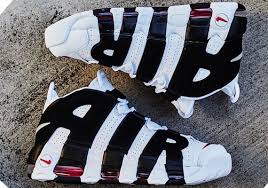 Straddling the line between the basketball court and the running route is the bouncy nike shox sneaker. Nike Air More Uptempo White Black Red 414962 105 Sneakernews Com
