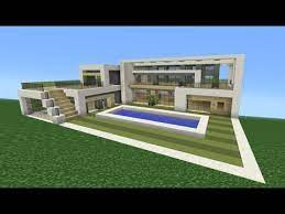 Minecraft How To Build A A Frame Modern House Teaching You How To Build In Minecraft Creative Building Tips And Tri Minecraft Mansion Mansions Modern Mansion
