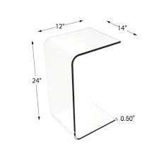 Lavish Home Acrylic Clear Modern C Style Vertical End Table Hw0200012 The Home Depot In 2020 Acrylic Side Table Lavish Home Modern Side Table