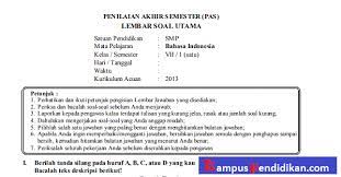 Das ist das neue ebay. Soal Uas Bahasa Indonesia Kelas 7 Semester 1 Dan Kunci Jawaban Kampus Pendidikan