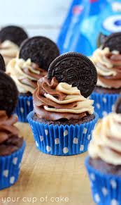 Peanut Butter Oreo Cupcakes Your Cup Of Cake Peanut Butter Oreo Cupcake Recipes Peanut Butter Desserts