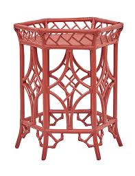 Pagoda Accent Table In Red Tomato Colorful Furniture Furniture Bamboo Furniture