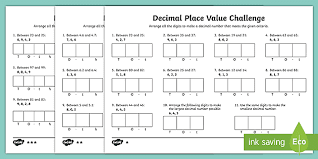 Each decimal place value chart is in this seeming lack of symmetry is a common stumbling block for 4th and 5th grade students, and a place value chart can be a ready way to help. Place Value Of Decimal Numbers Activity Maths Worksheets