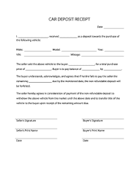 car deposit receipt form fill out and sign printable pdf template signnow