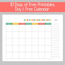 10 Days Of Printables Day 1 Free Calendar The Krafty Owl Free Calendar Planner Calendar Calendar Notes
