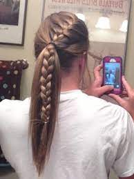 Pin By Callie Hale On Beauty Volleyball Hairstyles French Braid Ponytail Braided Ponytail Hairstyles