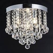 Zeefo Crystal Chandelier Modern Chandeliers Crystal Ball Light Fixture 3 Lights Flush Mount Ceiling Light 11 8 Inches Blinkee Com