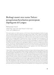 Video berikut ini membahas tentang 7 hal yang diinginkan suami saat berhubungan intim dengan anda. Pdf Berbagi Suami Atas Nama Tuhan Pengalaman Keseharian Perempuan Dipoligami Di Langsa