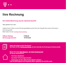 Kann heute direkt über die internetseite angefordert werden, ein zeitaufwendiger schriftwechsel erübrigt. Watchlist Internet E Mail Doppelte Abbuchung Ihrer Magenta Rechnung Ist Fake