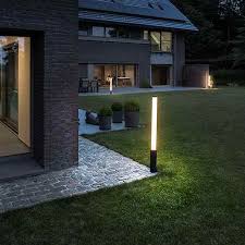 Garten Weg Lichtsaule Cortenstahl In Runder Moderner Optik