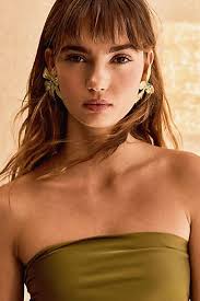 Deepa Red Spike Post-Back Earrings