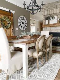 The heat from the kitchen, such as pots, pans, and plates could damage other surfaces, but not the reclaimed barnwood we use. 15 Amazing Farmhouse Dining Room Decor Ideas Trends