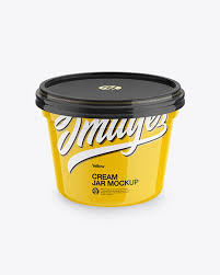 Glossy Cream Jar Mockup In Jar Mockups On Yellow Images Object Mockups
