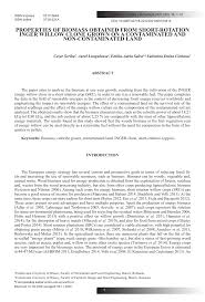 Pdf Properties Of Biomass Obtained From Short Rotation Inger Willow Clone Grown On A Contaminated And Non Contaminated Land