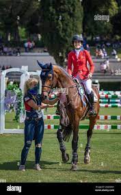 Rome, Italy - 30th May, 2021: Jessica Springsteen (USA) onward Don Juan Van  De Donkhoeve celebrate after a clear round during the Rolex Grand Prix Rom  Stock Photo - Alamy